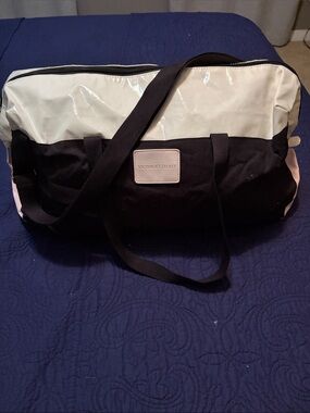 Victoria's Secret Black Cream & Pink Travel Duffel